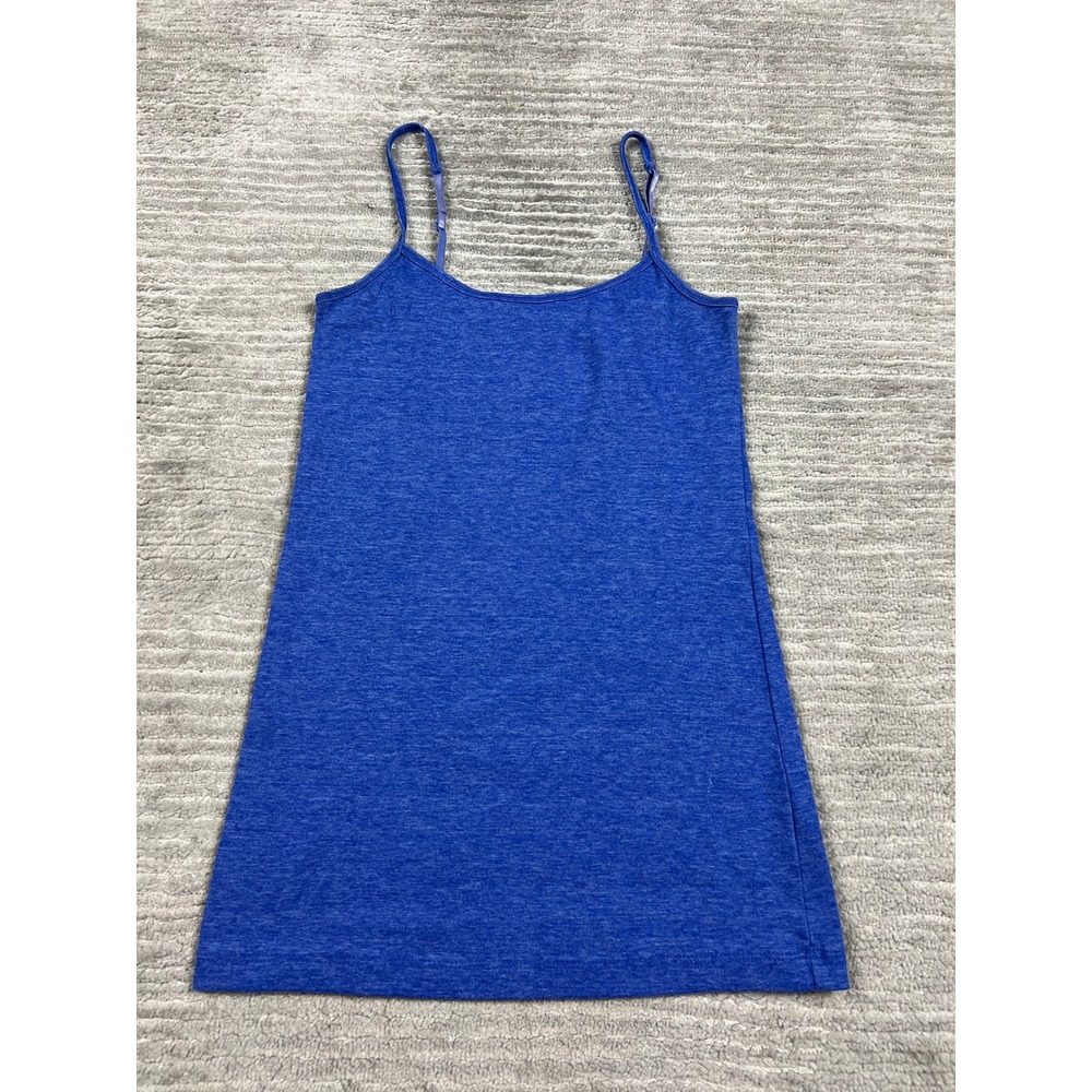 Active Basic Cami Tank Top Women S Blue 8833 Heathered Adjustable Straps Stretch